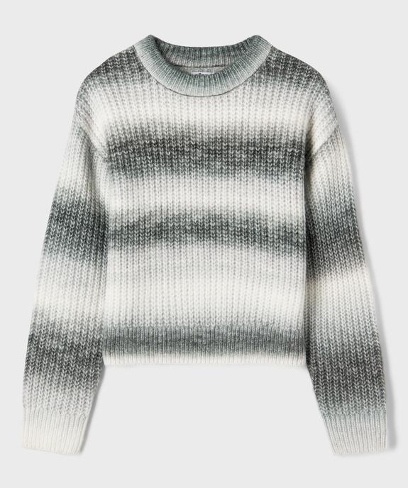 Pull en grosse maille effet tie and dye fille vue1 - GEMO (JUNIOR) - GEMO