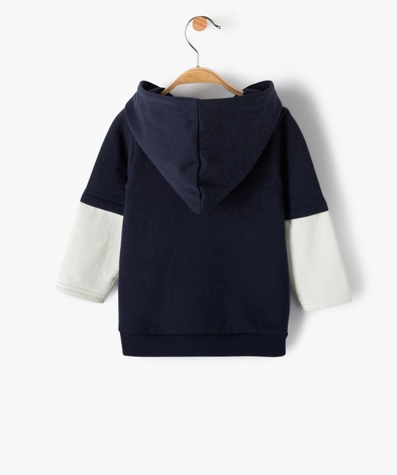 Sweat bébé garçon à capuche effet 2 en 1 – Lulu Castagnette vue4 - LULUCASTAGNETTE - GEMO