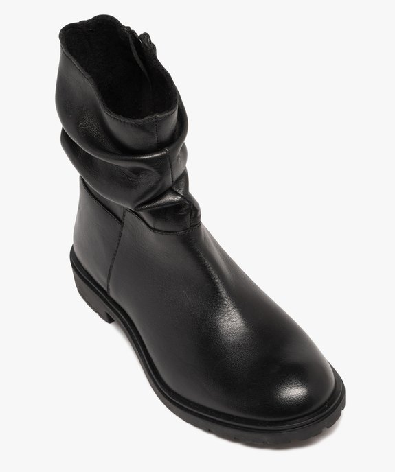 Bottines fille dessus en cuir effet drapé à zip vue5 - LOVELY WINGS - GEMO