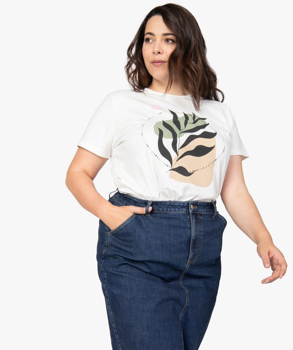 Tee-shirt femme grande taille à manches courtes imprimé vue1 - GEMO (G TAILLE) - GEMO