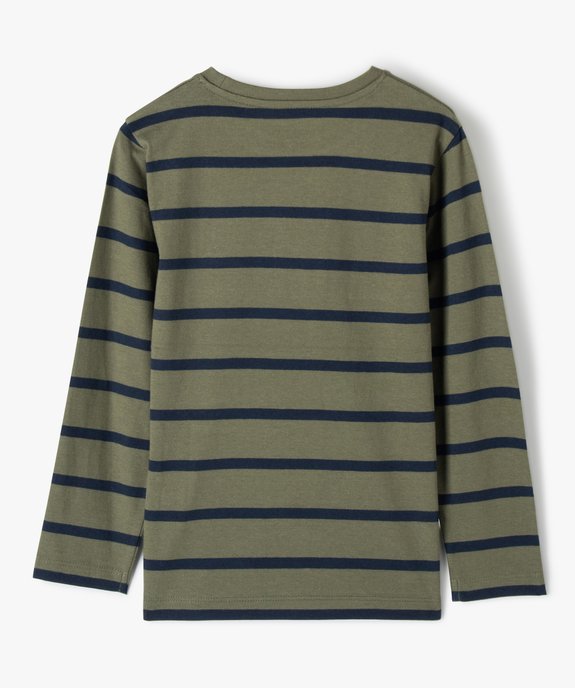 Tee-shirt rayé manches longues garçon vue3 - GEMO (ENFANT) - GEMO