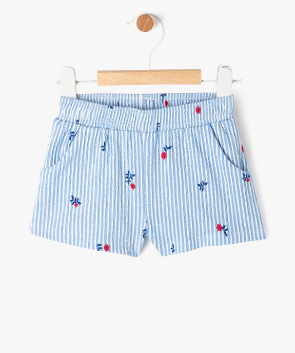 Short en maille gaufrée extensible bébé fille vue1 - GEMO(BEBE DEBT) - GEMO