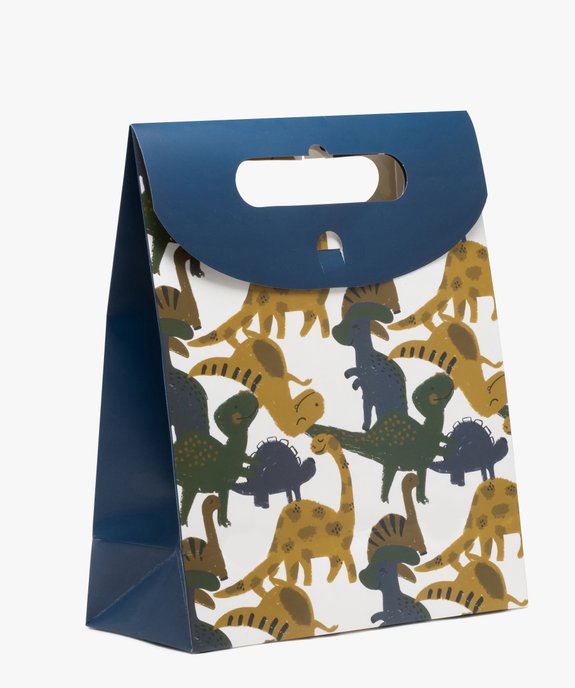 Sac cadeau à rabat avec poignée intégrée motif dinosaures vue1 - GEMO (ACCESS) - GEMO