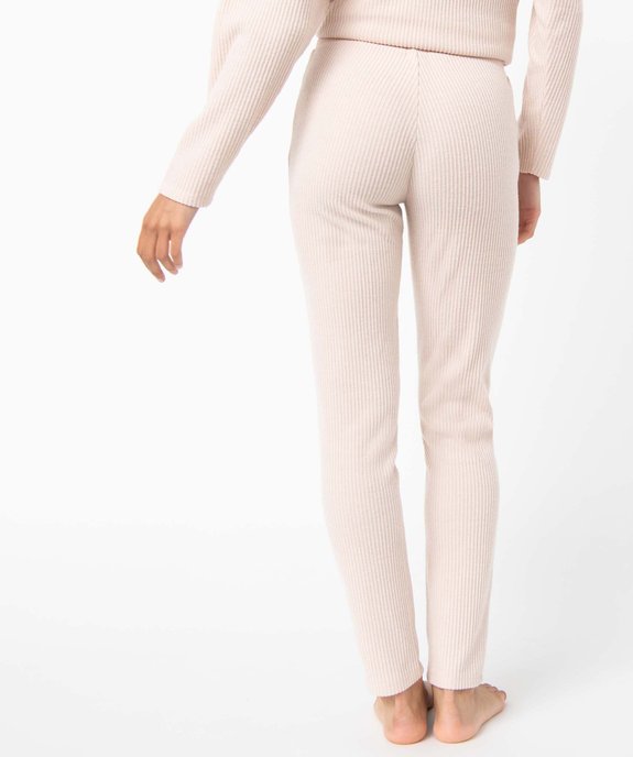 Pantalon de pyjama femme en maille côtelée vue3 - GEMO(HOMWR FEM) - GEMO