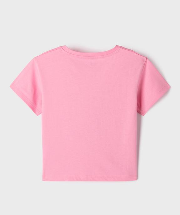 Tee-shirt manches courtes avec motif estival fille vue4 - GEMO 4G FILLE - GEMO