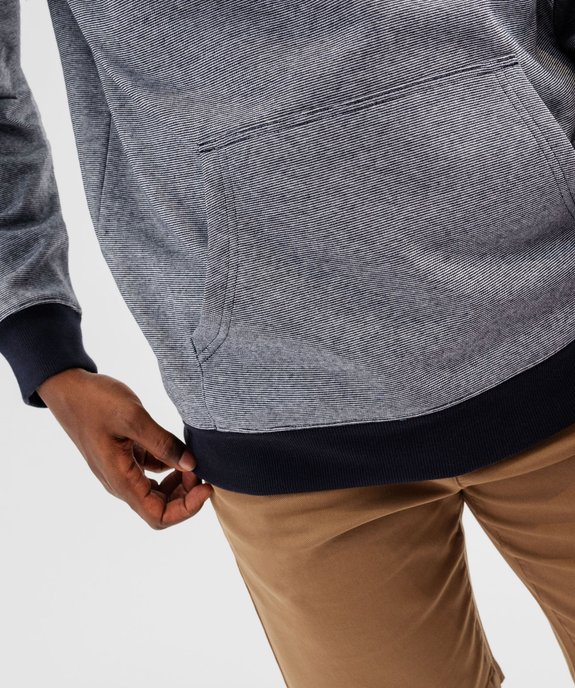 Sweat à capuche en molleton rayé homme vue2 - GEMO (HOMME) - GEMO