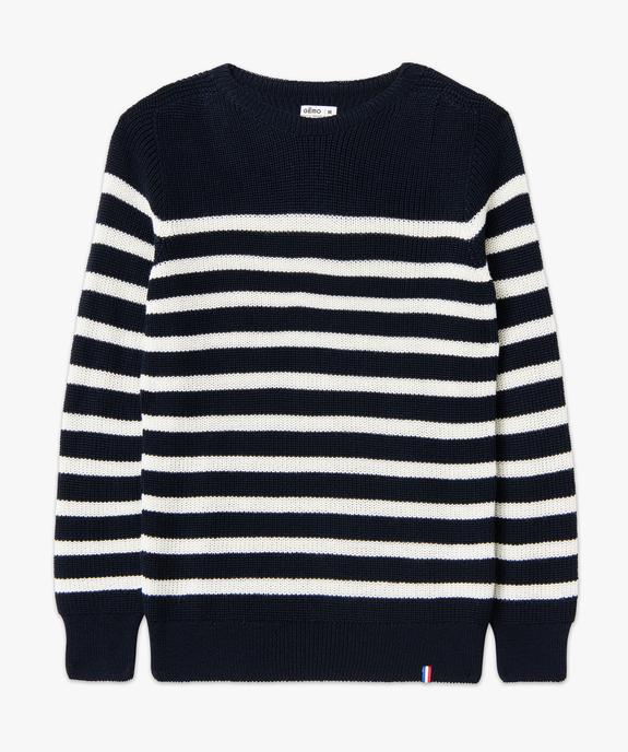 Pull rayé en laine grosse maille homme vue4 - GEMO (HOMME) - GEMO