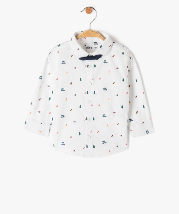 Chemise bébé garçon à motifs de Noël avec noeud papillon amovible vue1 - GEMO(BEBE DEBT) - GEMO