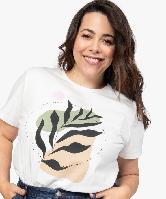Tee-shirt femme grande taille à manches courtes imprimé vue2 - GEMO (G TAILLE) - GEMO