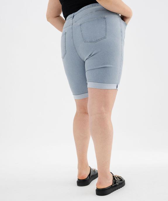 Bermuda en jean stretch à revers femme grande taille vue7 - GEMO 4G GT - GEMO