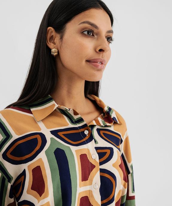 Chemise fluide à motifs géométriques femme vue3 - GEMO(FEMME PAP) - GEMO