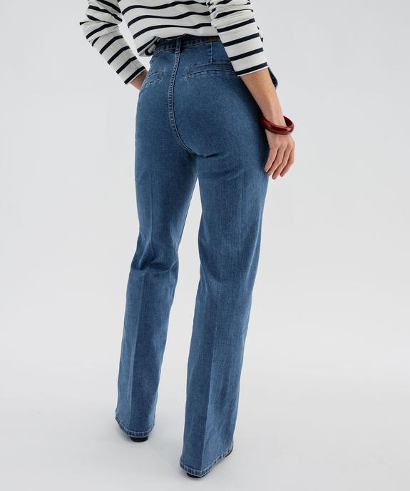 Jean Flare en denim extensible à effet pont femme - LuluCastagnette vue4 - LULU CASTAGNETTE G4G D - GEMO