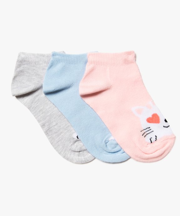 Chaussettes fille ultra courtes à motifs animaux (lot de 3) vue1 - GEMO (ENFANT) - GEMO