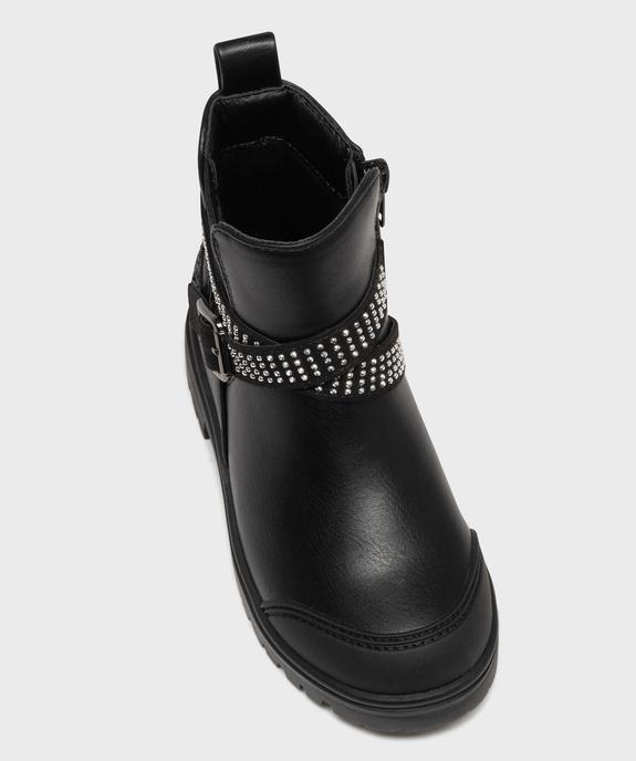 Boots zippées inspiration motardes avec strass fille vue5 - LOVELY WINGS - GEMO