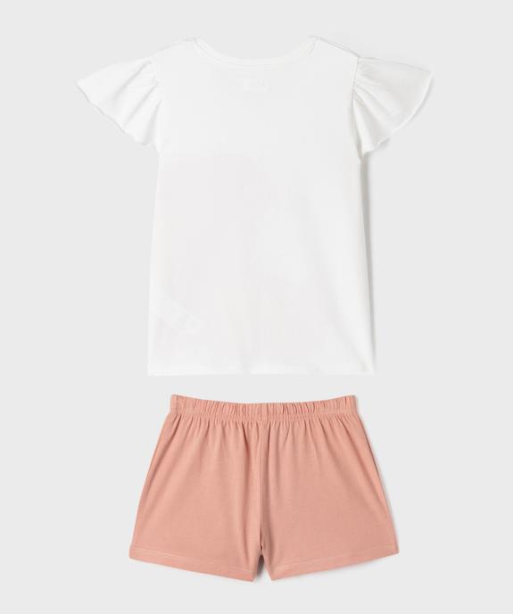 Pyjashort en coton 2 pièces licornes pailletées fille vue4 - GEMO 4G FILLE - GEMO
