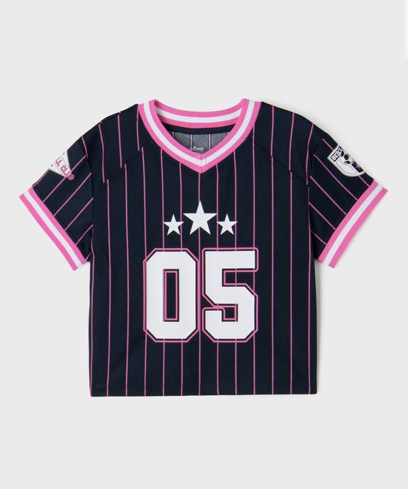 Tee-shirt de sport à manches courtes et col V fille vue1 - GEMO (ENFANT) - GEMO