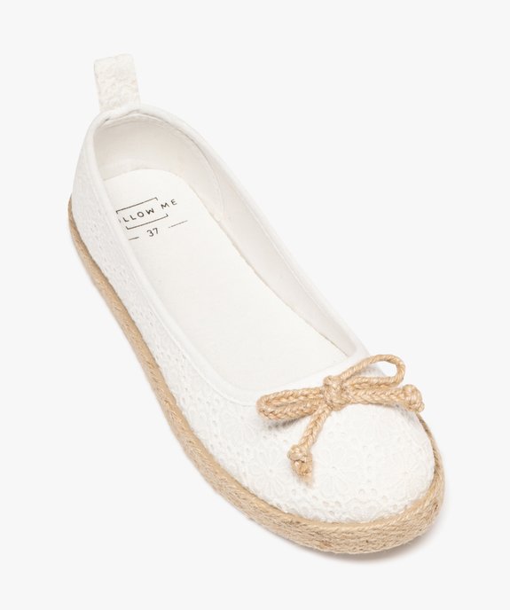 Ballerines en toile imprimée à semelle de corde femme vue6 - FOLLOW ME - GEMO