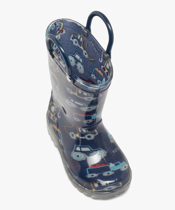 Bottes de pluie bébé garçon à semelle lumineuse avec anses vue6 - BUGGY - GEMO