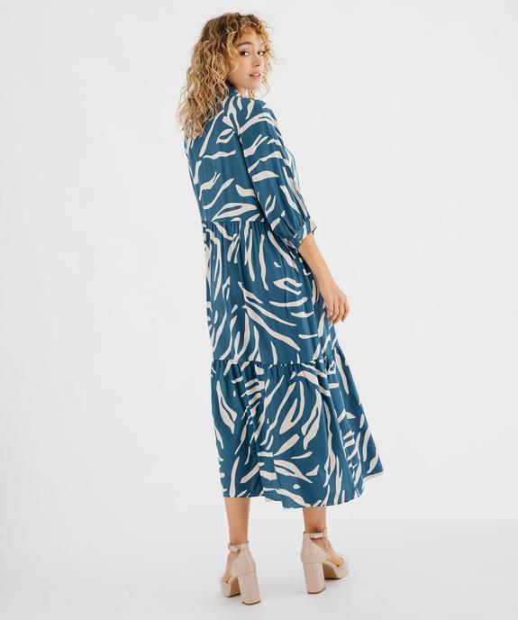 Robe à manches 3/4 imprimée en viscose femme  vue4 - GEMO 4G FEMME - GEMO