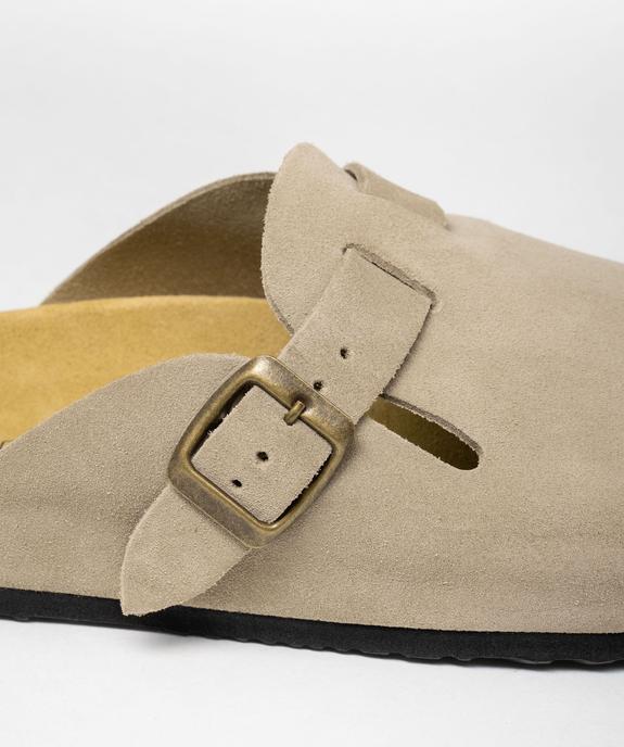Sabots en cuir suédé avec semelle intérieure anatomique femme vue7 - TANEO GEMO FOR GOOD - GEMO