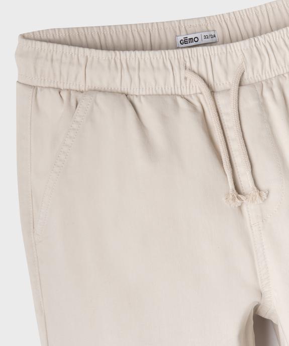 Pantalon Regular avec ceinture ajustable garçon vue3 - GEMO (JUNIOR) - GEMO