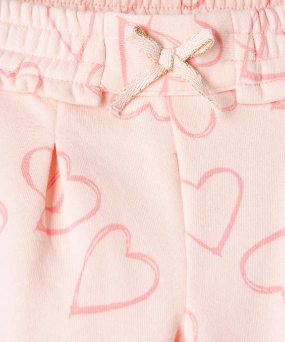 Pantalon de jogging avec pinces bébé fille vue3 - GEMO 4G BEBE - GEMO