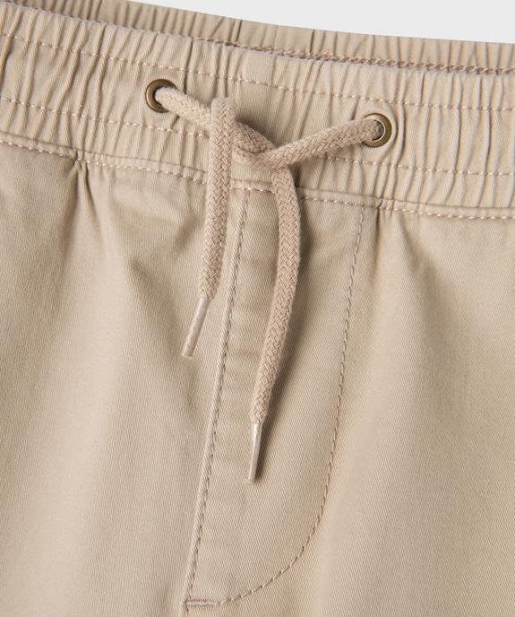 Pantalon cargo jogger en coton stretch à taille élastiquée garçon vue2 - GEMO (JUNIOR) - GEMO