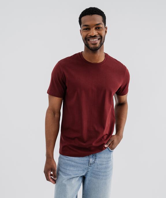 Tee-shirt à manches courtes en jersey de coton uni homme vue1 - GEMO 4G HOMME - GEMO