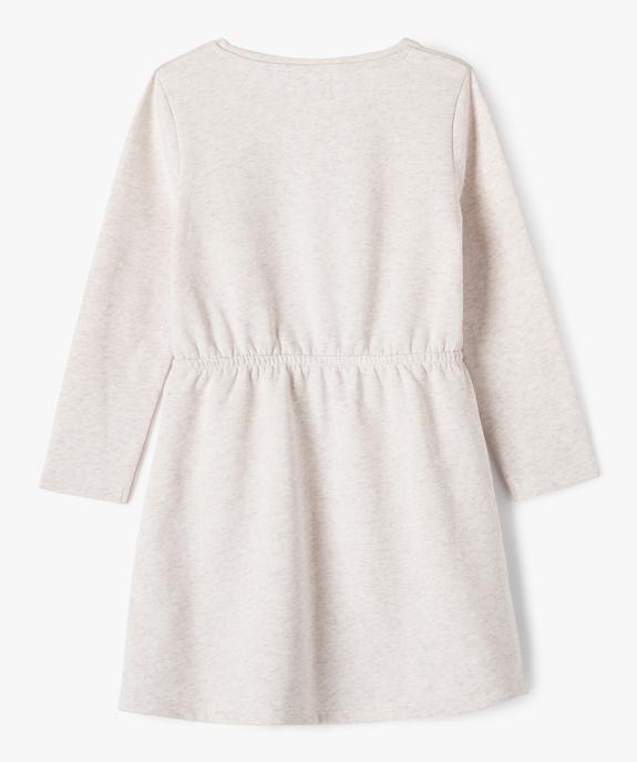 Robe sweat à manches longues avec motif pailleté fille vue3 - GEMO (ENFANT) - GEMO