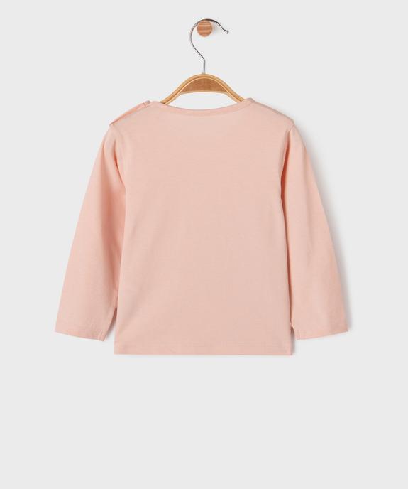 Tee-shirt manches longues imprimé bébé fille vue3 - GEMO(BEBE DEBT) - GEMO