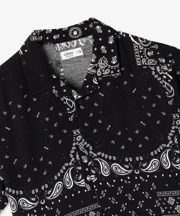 Chemise à manches courtes imprimée en viscose garçon vue2 - GEMO 4G GARCON - GEMO
