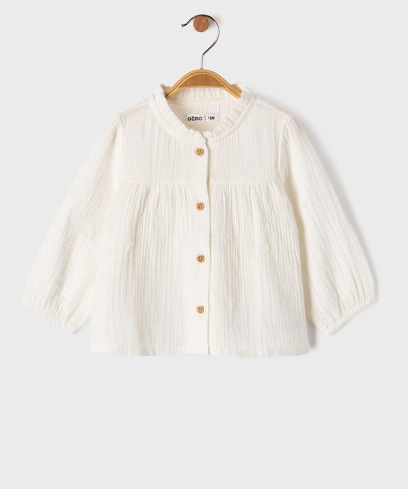 Blouse en gaze de coton avec col froncé bébé fille vue1 - GEMO 4G BEBE - GEMO