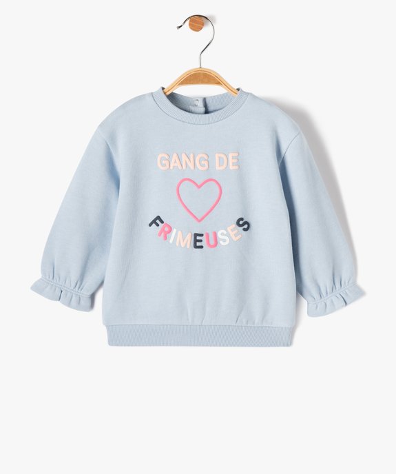 Sweat bébé fille avec inscription multicolore vue1 - GEMO(BEBE DEBT) - GEMO