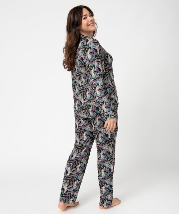 Pyjama femme grande taille deux pièces : chemise et pantalon vue3 - GEMO 4G FEMME - GEMO