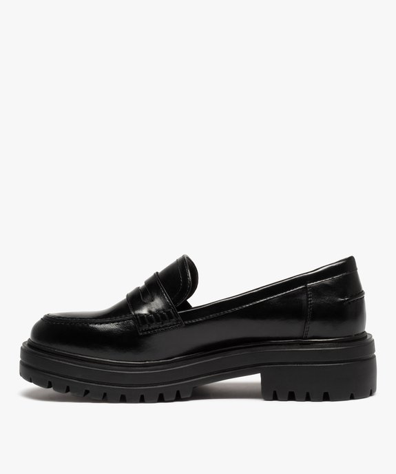 Mocassins femme unis à semelle épaisse et crantée vue3 - GEMO (CASUAL) - GEMO