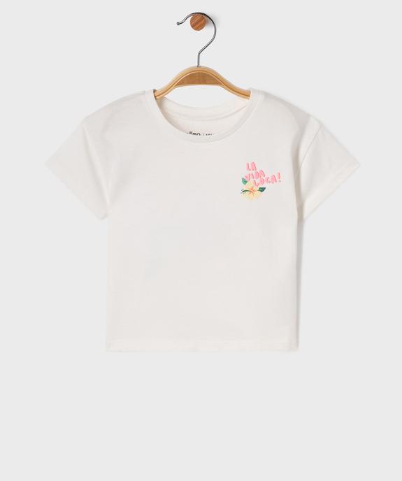 Tee-shirt manches courtes avec imprimé poitrine et dos bébé fille vue2 - GEMO 4G BEBE - GEMO