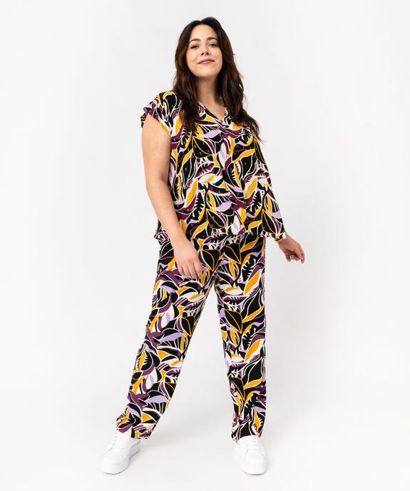 Blouse imprimée à manches courtes femme grande taille vue5 - GEMO (G TAILLE) - GEMO