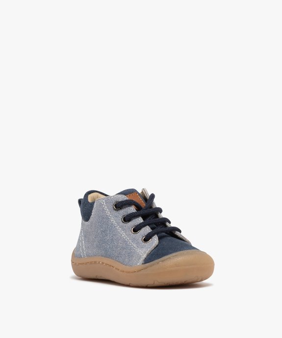Chaussures premiers pas en cuir à lacets bébé garçon - Na! vue2 - NA! GEMO FOR GOOD - GEMO