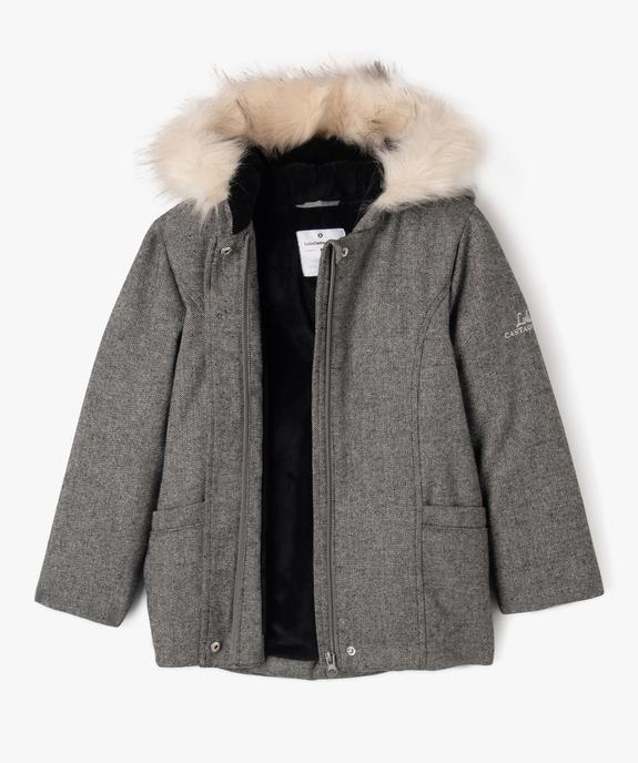 Manteau à capuche pailleté et doublure pouce et chaude fille - LuluCastagnette vue3 - LULU CASTAGNETTE G4G D - GEMO