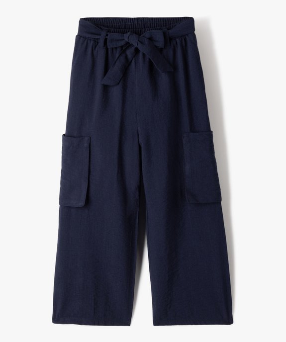Pantalon large avec poches sur les cuisses fille vue2 - GEMO (ENFANT) - GEMO