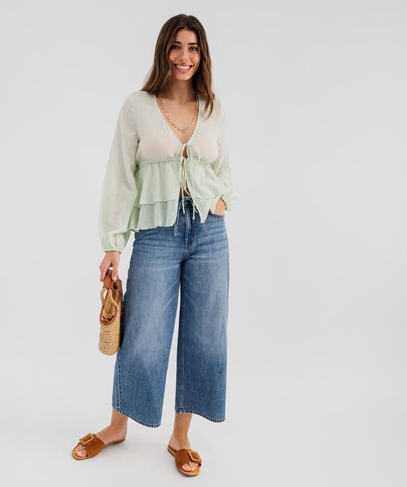 Jean Cropped Wide leg taille haute femme vue6 - GEMO 4G FEMME - GEMO