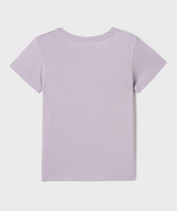 Tee-shirt manches courtes avec motif en relief fille vue6 - GEMO 4G FILLE - GEMO