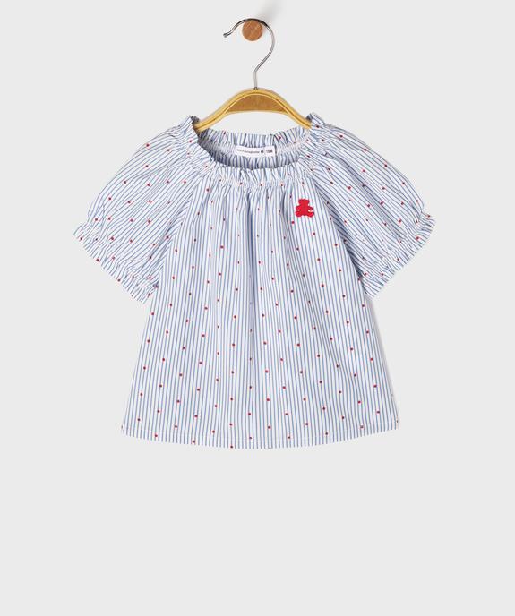 Blouse manches courtes à rayures et pois bébé fille - LuluCastagnette vue2 - LULUCASTAGNETTE - GEMO