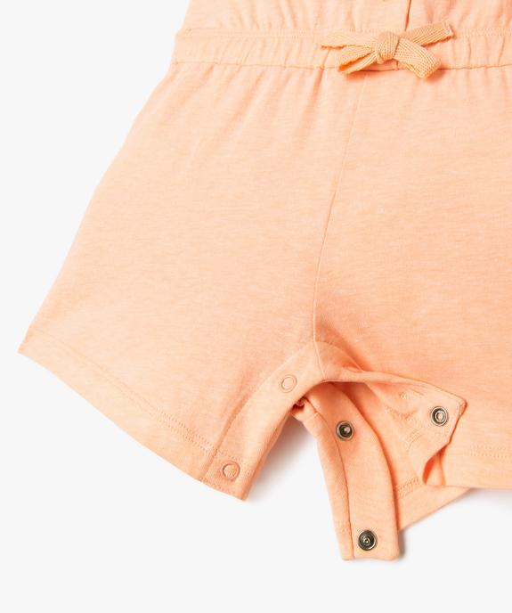 Combishort sans manches en jersey de coton imprimé bébé fille vue3 - GEMO 4G BEBE - GEMO