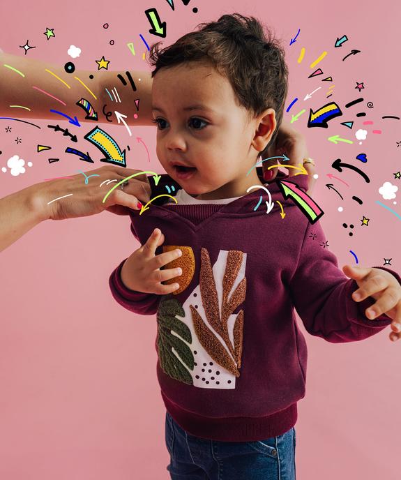 Sweat à capuche à doublure chaude bébé garçon vue3 - GEMO(BEBE DEBT) - GEMO