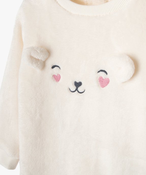 Sweat en maille peluche avec motif brodé bébé fille vue4 - GEMO(BEBE DEBT) - GEMO