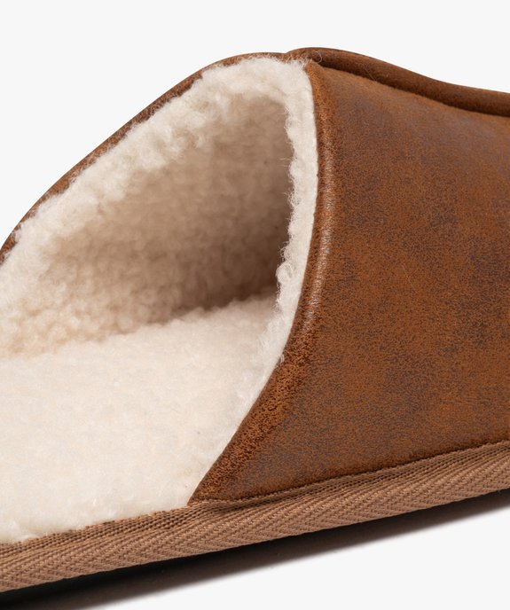 Chaussons mules doublés sherpa homme vue6 - GEMO 4G HOMME - GEMO