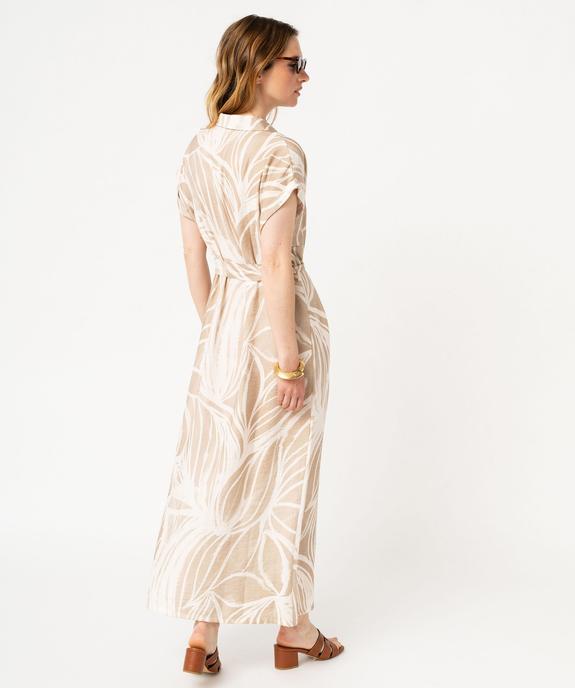 Robe longue imprimée à manches courtes femme vue3 - GEMO(FEMME PAP) - GEMO