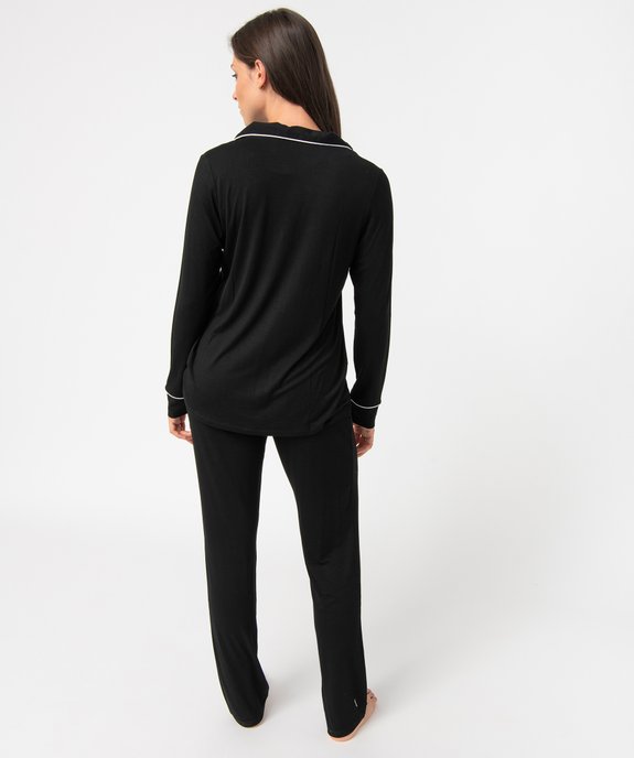 Pyjama deux pièces en viscose femme : chemise et pantalon vue8 - GEMO 4G FEMME - GEMO