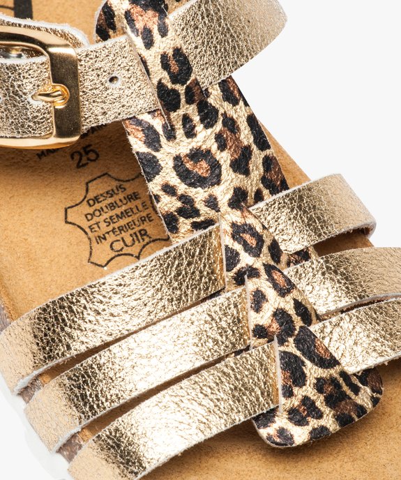 Spartiates confort à motif léopard vue6 - GEMO (ENFANT) - GEMO